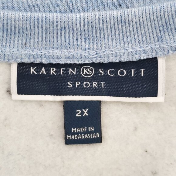 Karen Scott Sport Essential Blue Fleece Sweatshirt NEW NOWT Size 2X - Picture 9 of 12